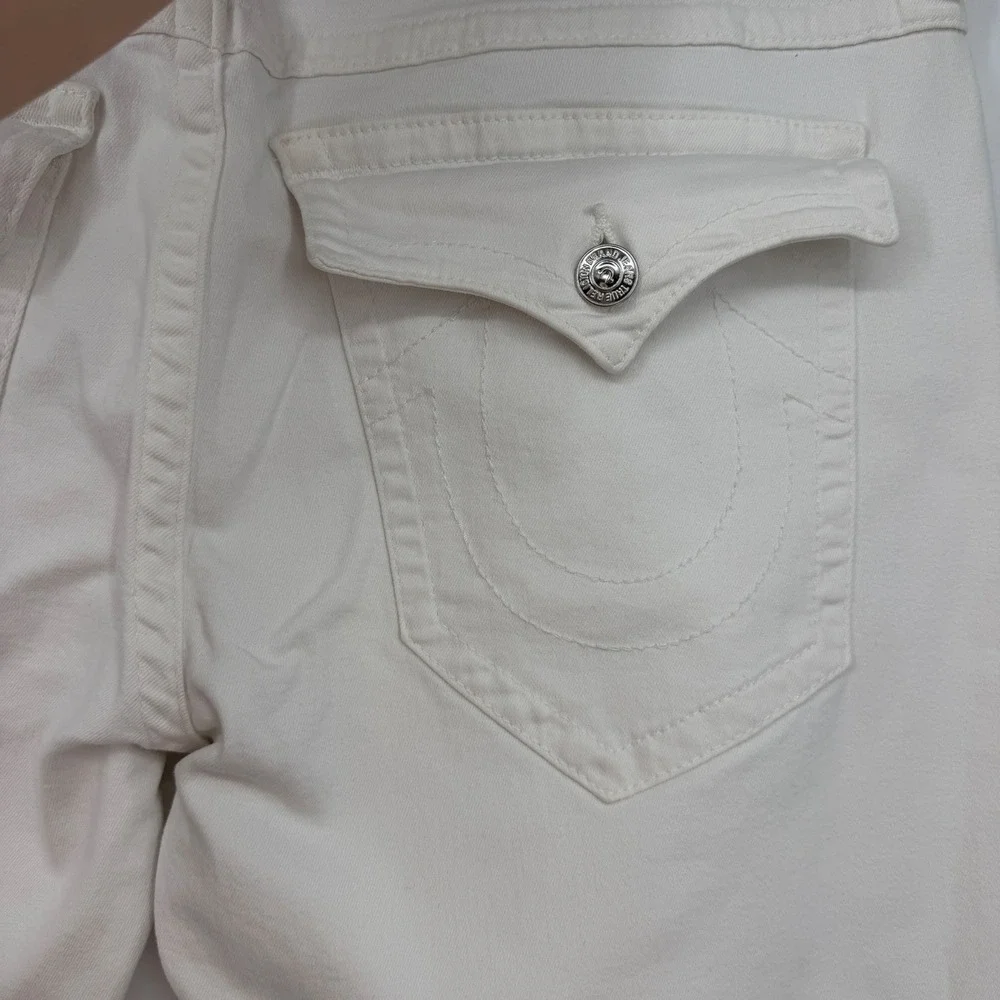 True Religion Ricky Jeans Men's 38 White Relaxed Straight Flap Pocket